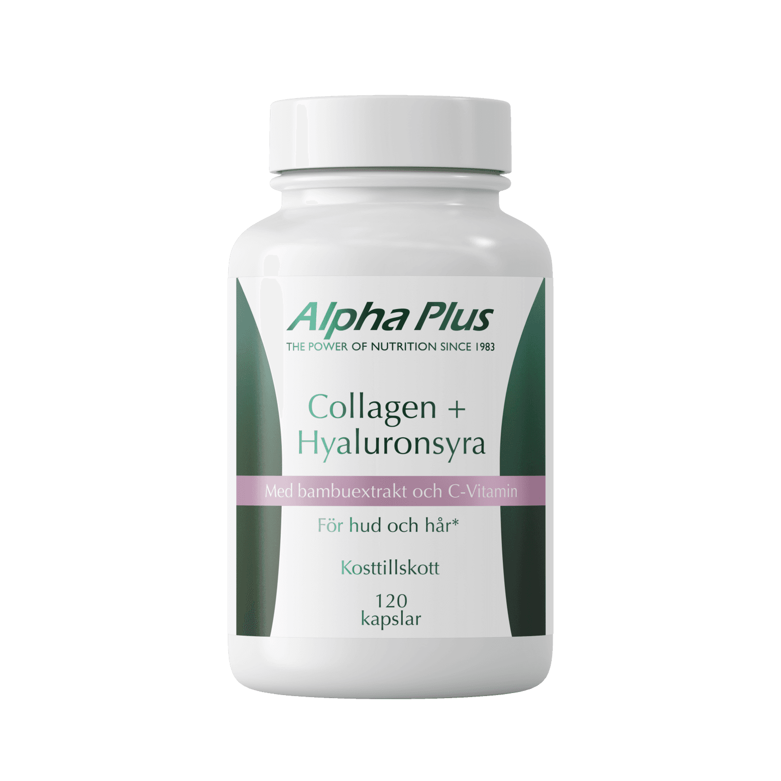Alpha Plus Collagen + hyaluronsyra, 120 kapslar