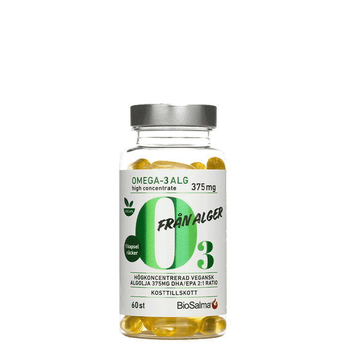 BioSalma Omega-3 av Alg 375 mg, 60 kapslar