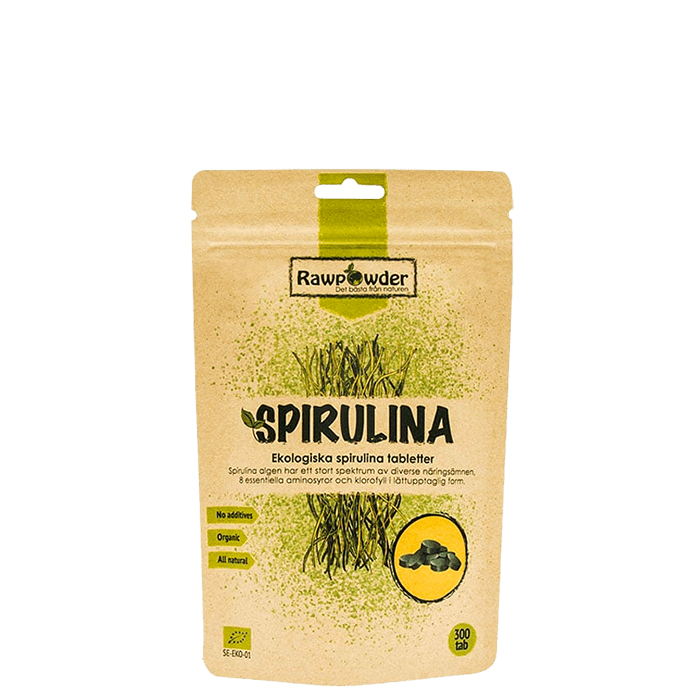 Rawpowder Ekologiska spirulinatabletter, 300 st