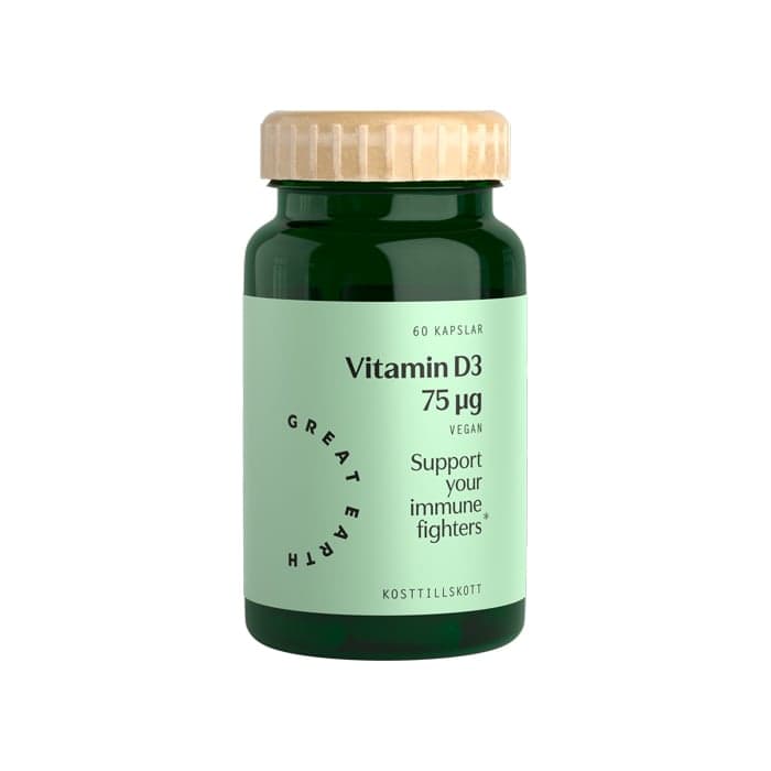 Great Earth Vitamin D3/K2 Vegan, 60 kapslar