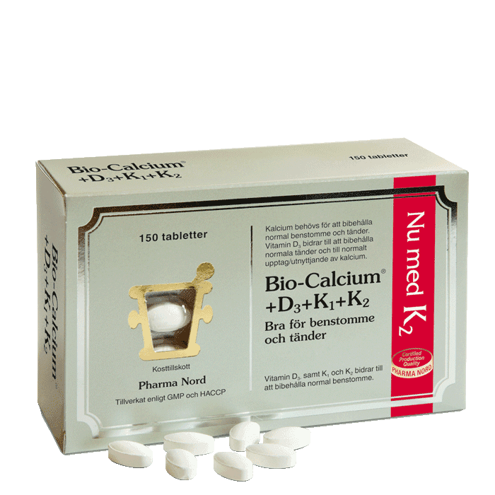 Pharma Nord Bio-Calcium + D3, K1 & K2, 150 tabletter
