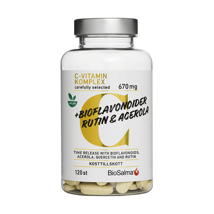 BioSalma C-vitaminkomplex 670 mg med bioflavonoider, 120 tabletter