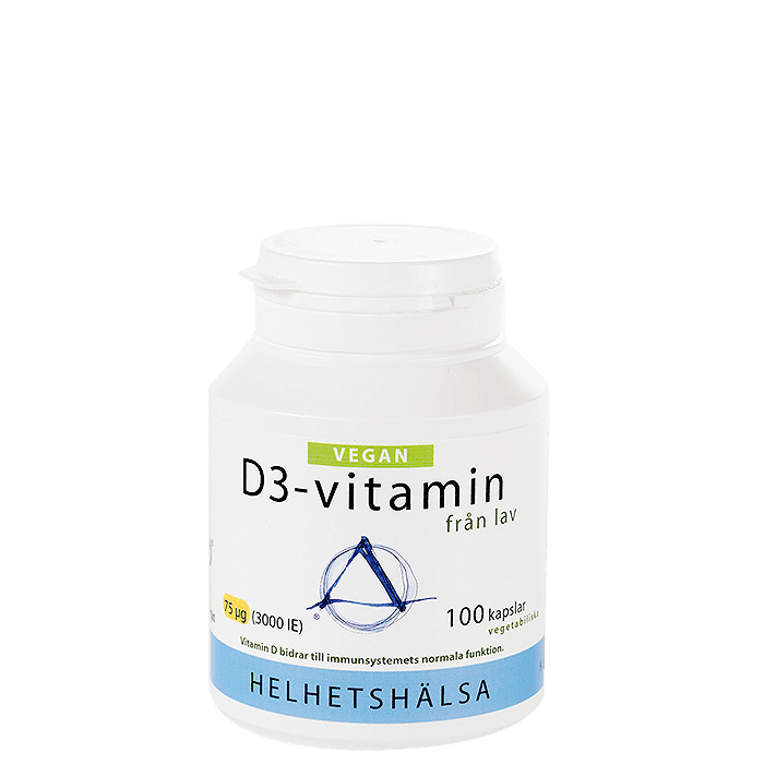 Helhetshälsa D3-vitamin Vegan 75 mcg, 100 kapslar