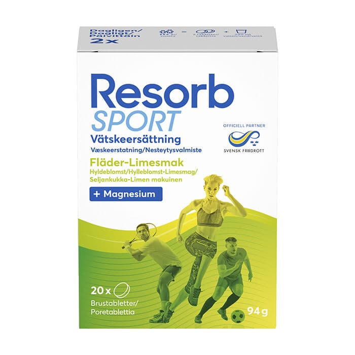 Resorb Sport fläder-lime, 20 brustabletter