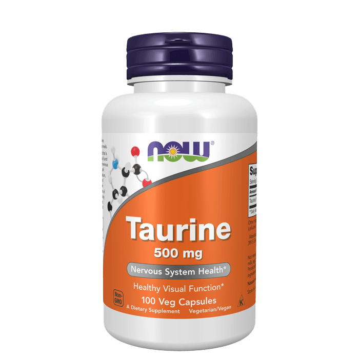 NOW Foods Taurin 500 mg, 100 kapslar