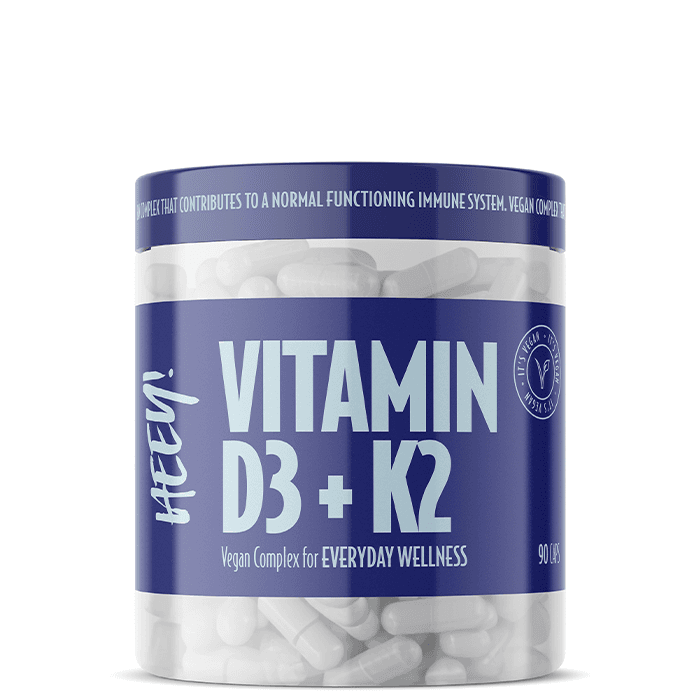 Heey! Vegansk Vitamin D3 + K2 med Superfruits, 90 kapslar
