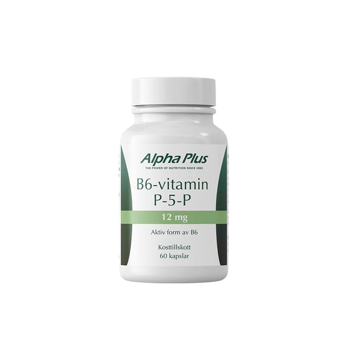 Alpha Plus B6-vitamin P-5-P 12 mg, 60 kapslar