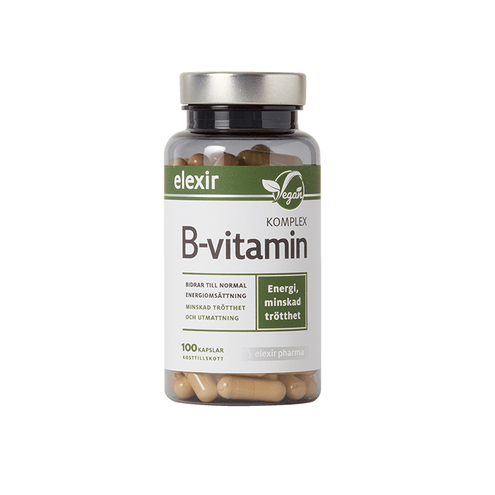 Elexir Pharma B-vitamin Komplex Vegansk, 100 kapslar