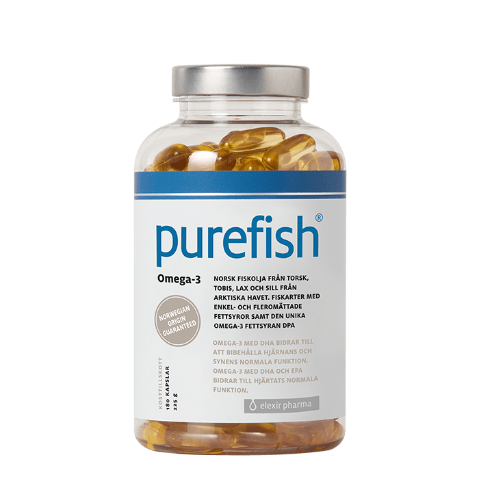 Elexir Pharma Purefish Omega-3, 180 kapslar