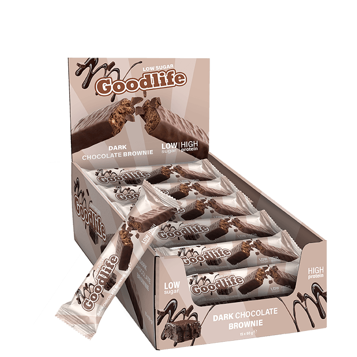 Goodlife Low Sugar Dark Chocolate Brownie, 15 x 50 g