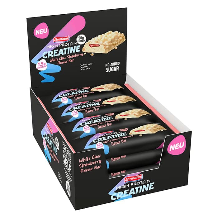 Ehrmann High Protein Creatine Bar White Choc-Strawberry, 12 x 60 g