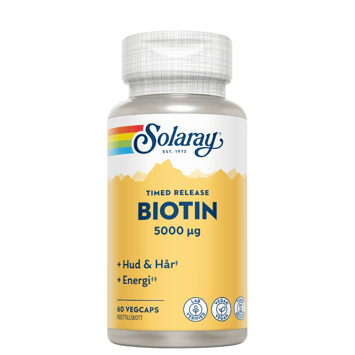 Solaray Biotin 5000 mcg, 60 kapslar